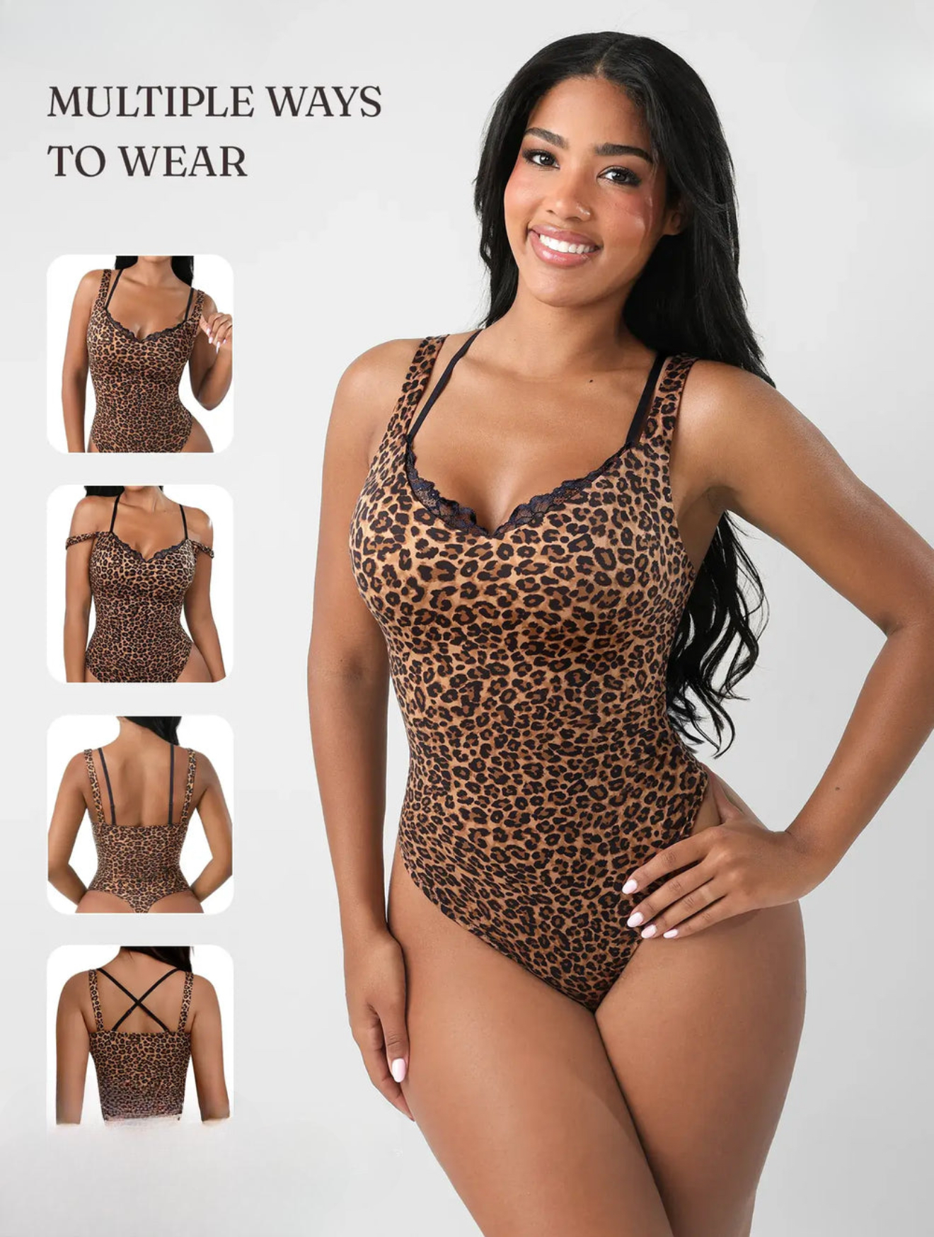 Lace Elegance Deep V Bodysuit