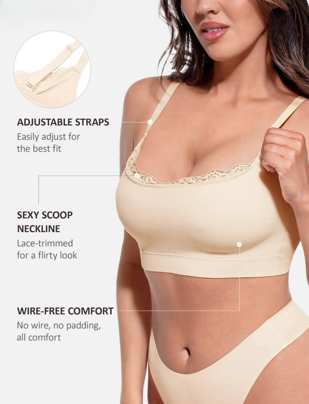 Scoop Neckline Comfort Bra