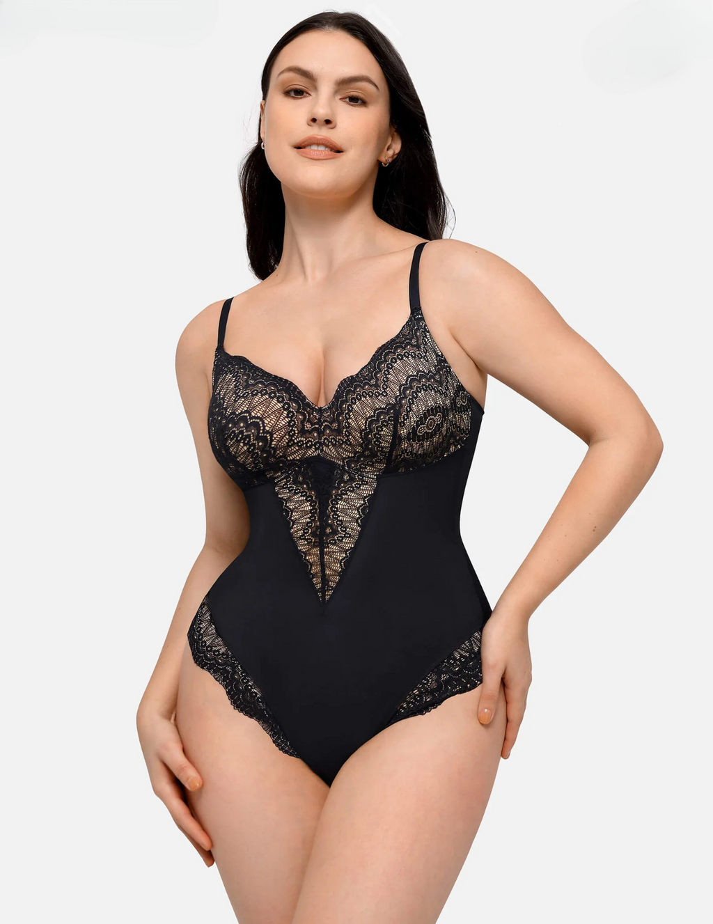 Allure Deep V Thong Body