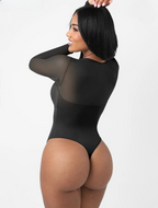 Sculpté V-Neck Mesh Bodysuit